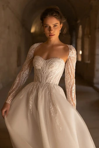 Desert Lace A-Line Wedding Dress | SimmiUnique