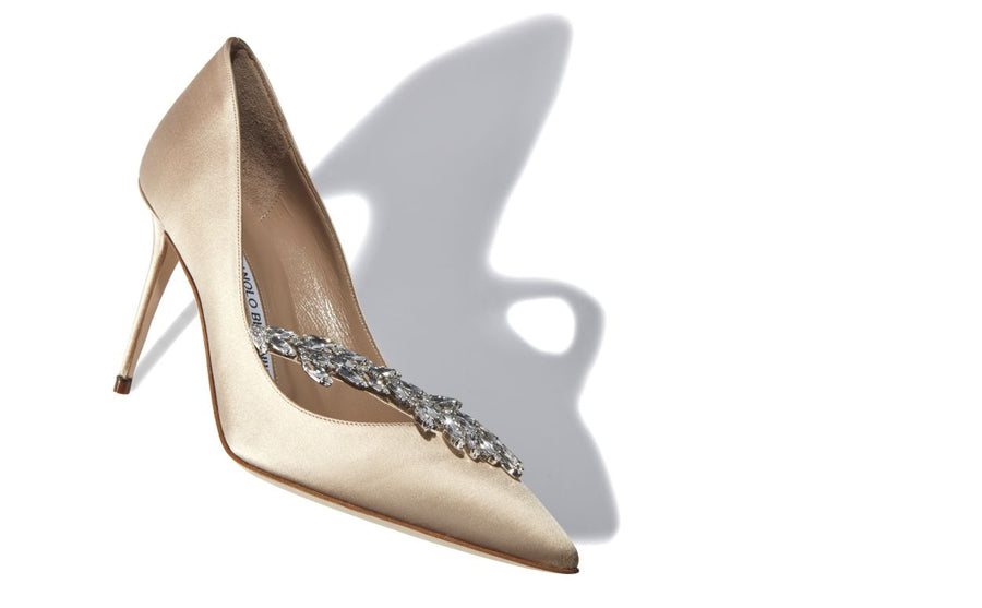Noelle Bloom Neutral Jewel Buckle Pumps