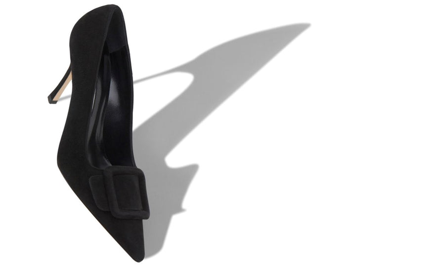 Camellia Dream Black Pointed Toe Pumps