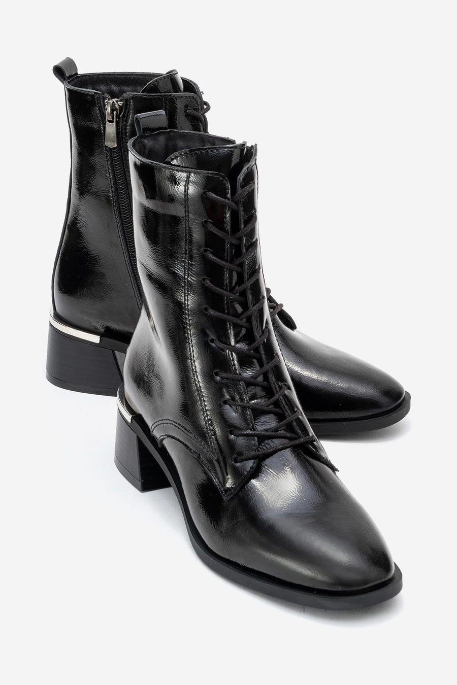 AVIA - Black Genuine Leather Block Heel Boot