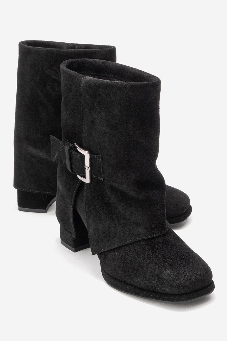 LORE - Black Genuine Leather Block Heel Boot