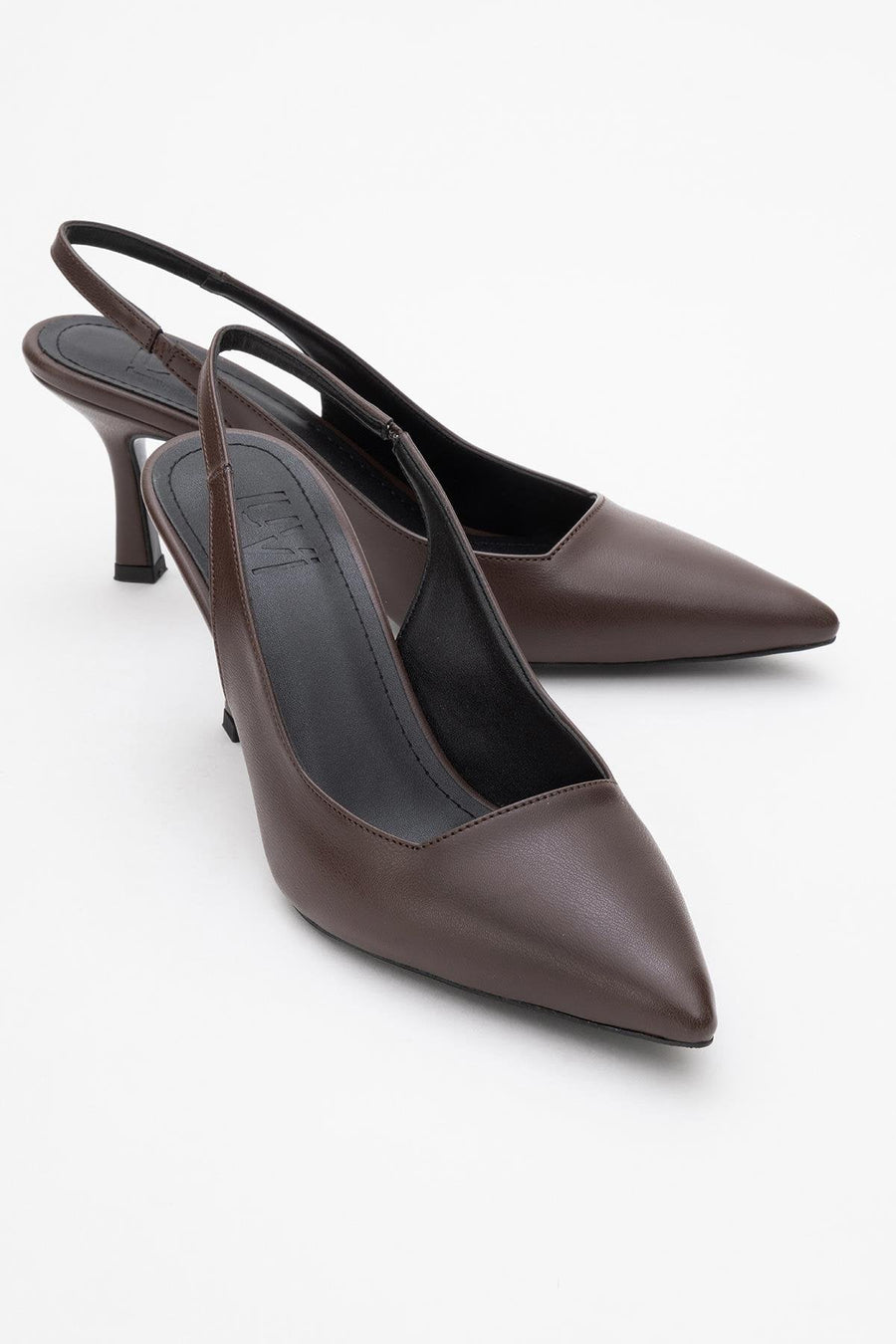 Flem - Mocha Pointed Toe Backless Stiletto Pump