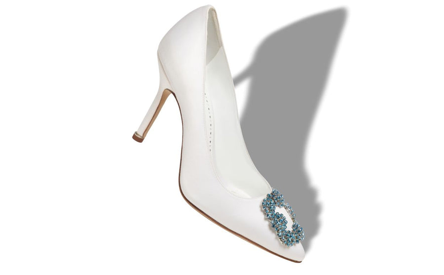 Aurelia Pearl White Jewel Buckle Pumps