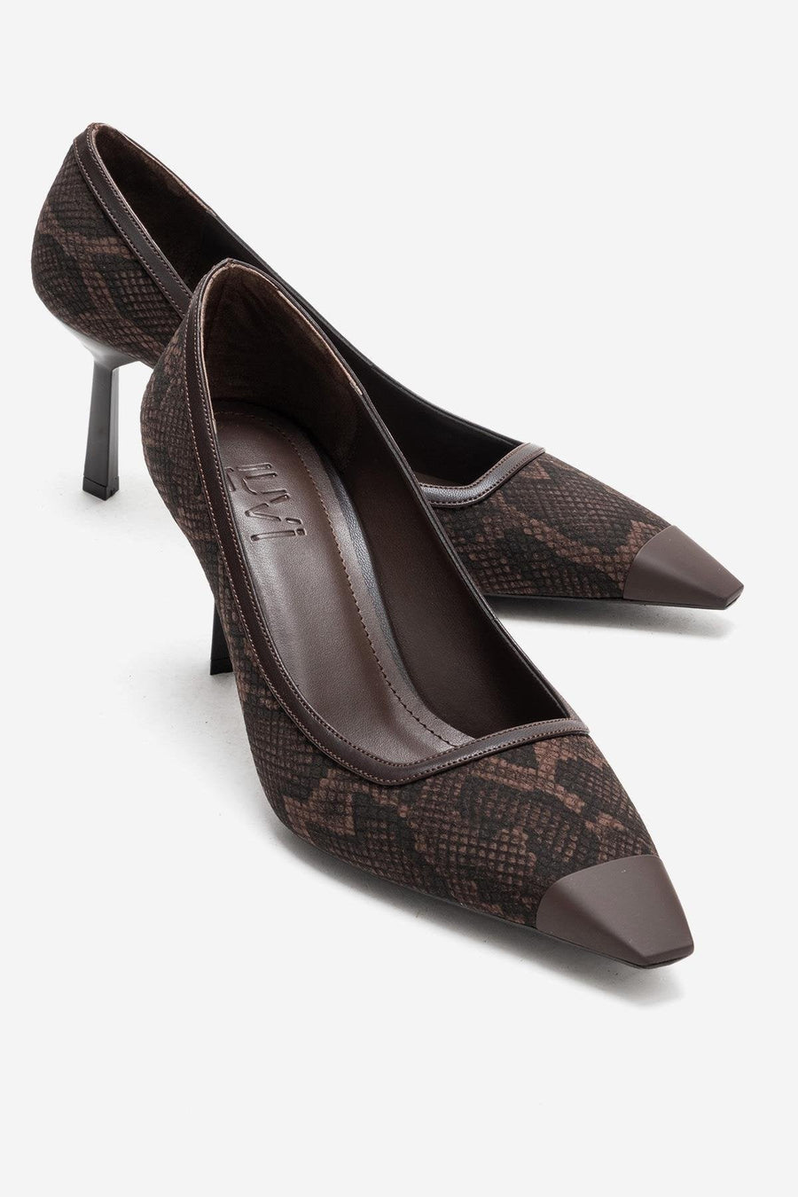 RONA - Brown Patterned Pointed Toe Stiletto Pump
