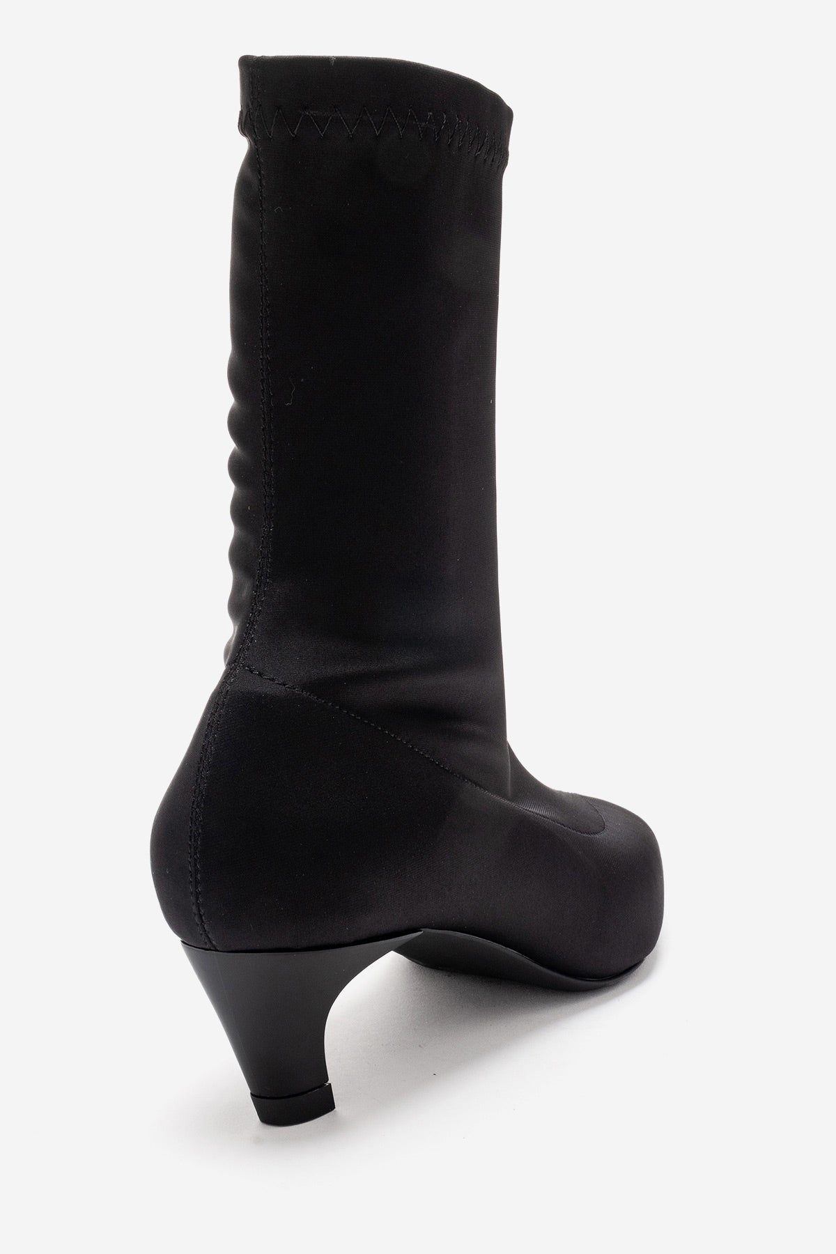 ALORA - Black Scuba Ankle Boot – back view showing black, SimmiUnique