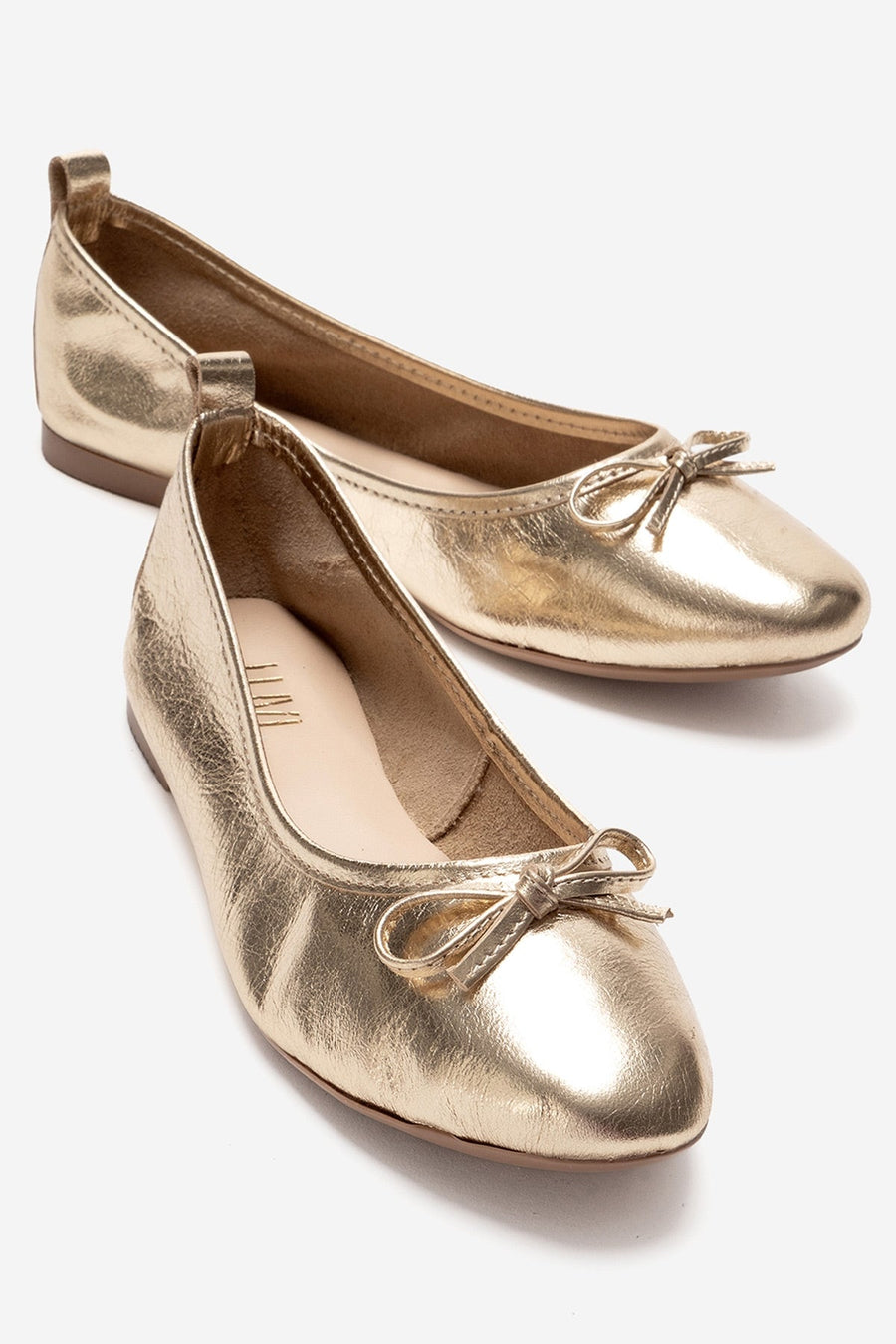01 - Gold Genuine Leather Ballet Flat
