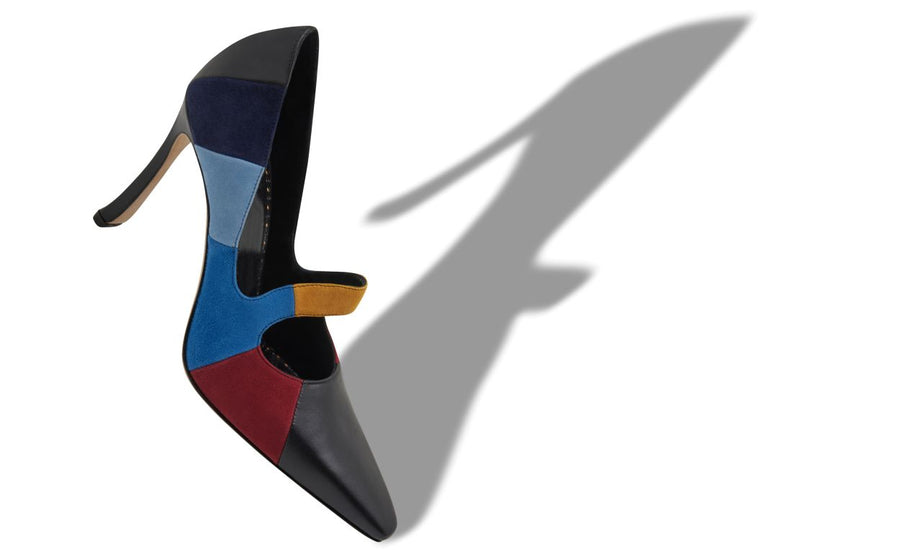 Fiorella Pearl Black Almond Toe Mary Jane Shoes
