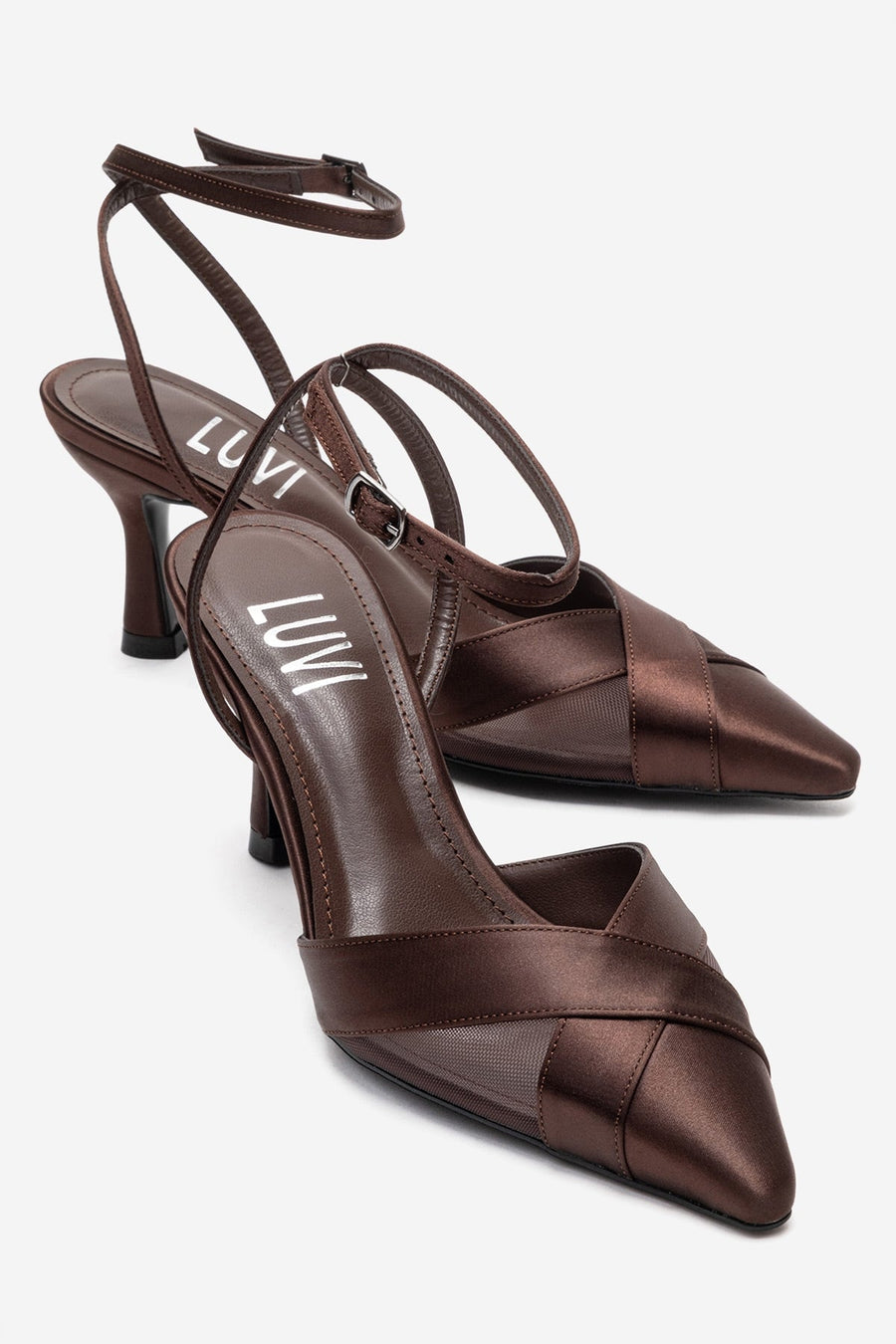 ESTELA - Brown Genuine Leather Stiletto Pump
