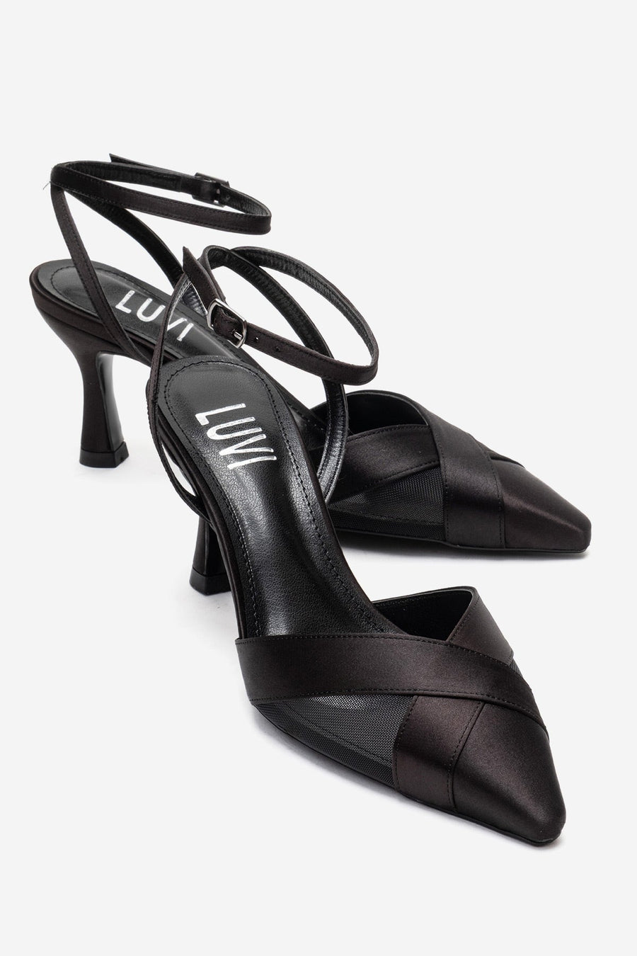 ESTELA - Black Genuine Leather Stiletto Pump