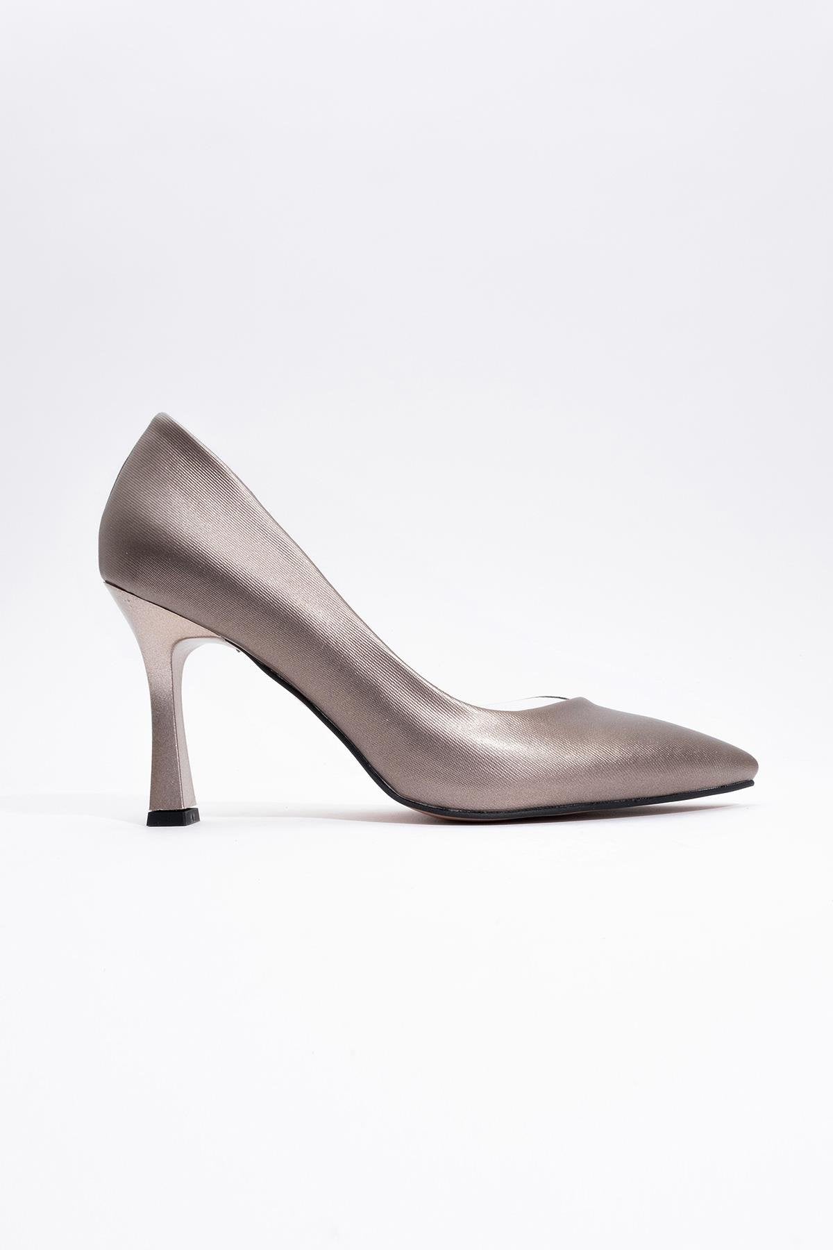 Ursula - Copper Heeled Shoe – heel view showing leather, SimmiUnique