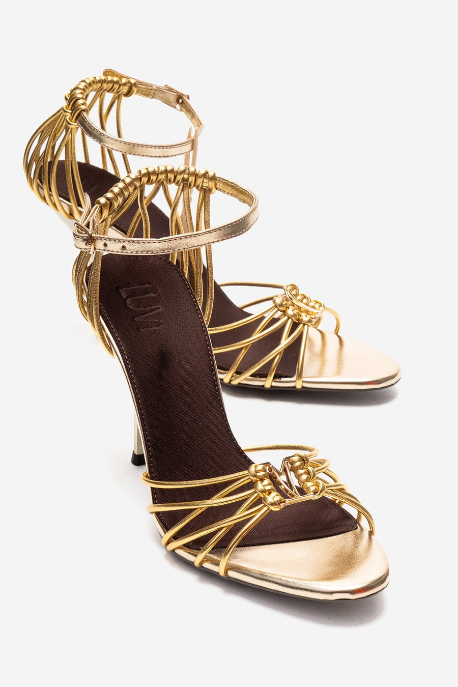 ARONA - Gold Stiletto Heel Shoe