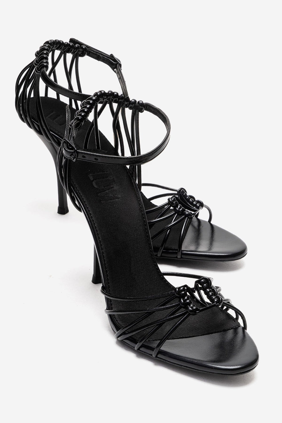 ARONA - Black Genuine Leather Stiletto Heel Shoe