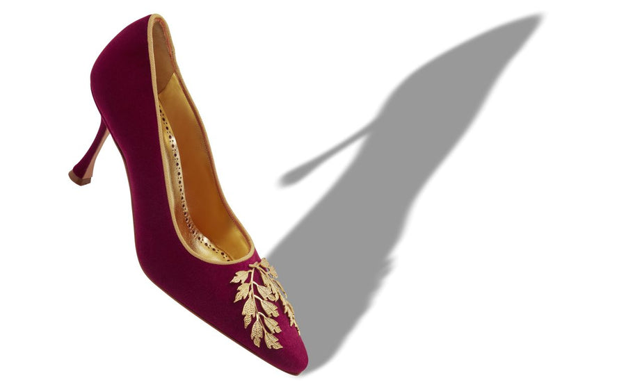 Leonora Jewel Red Almond Toe Pumps