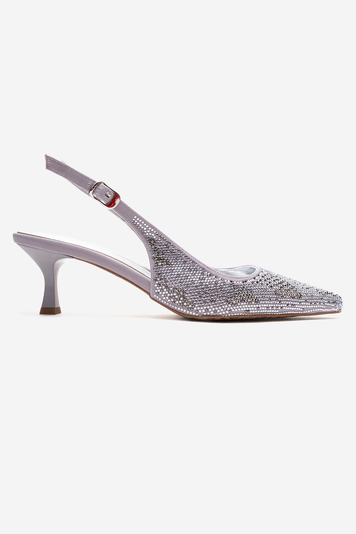NELLA - Silver Jeweled Slingback Stiletto Pump – heel view showing leather, silver, SimmiUnique