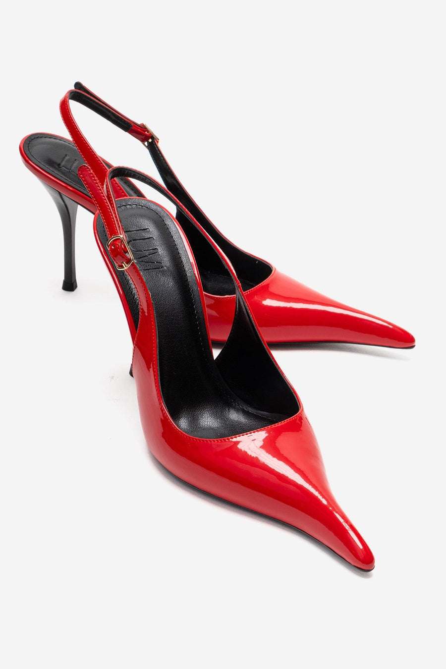 CANDY - Red Genuine Leather Patent Pointed-Toe Stiletto Pump