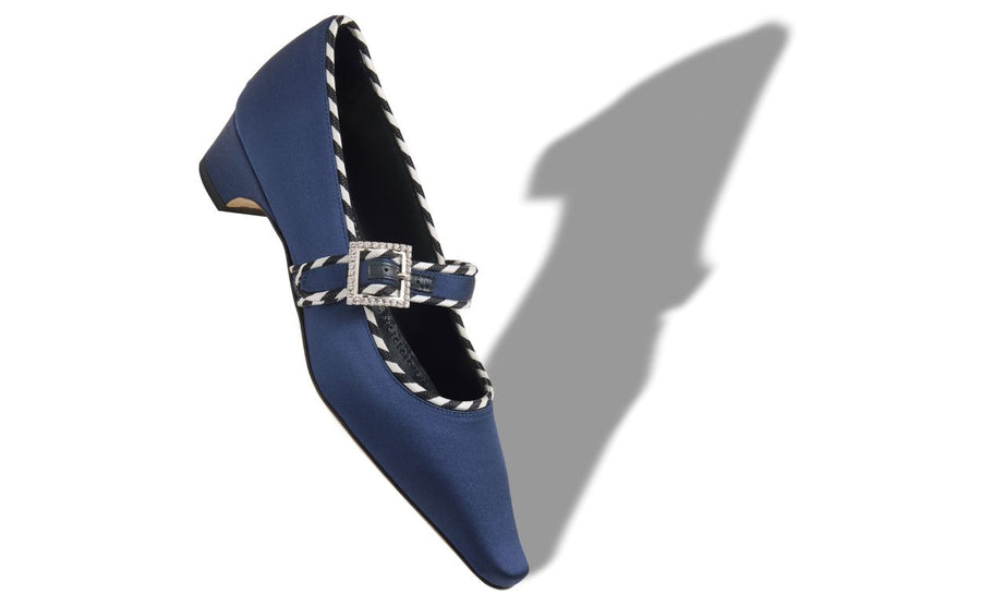Clarisse Jewel Blue Crystal Embellished Mary Jane Shoes