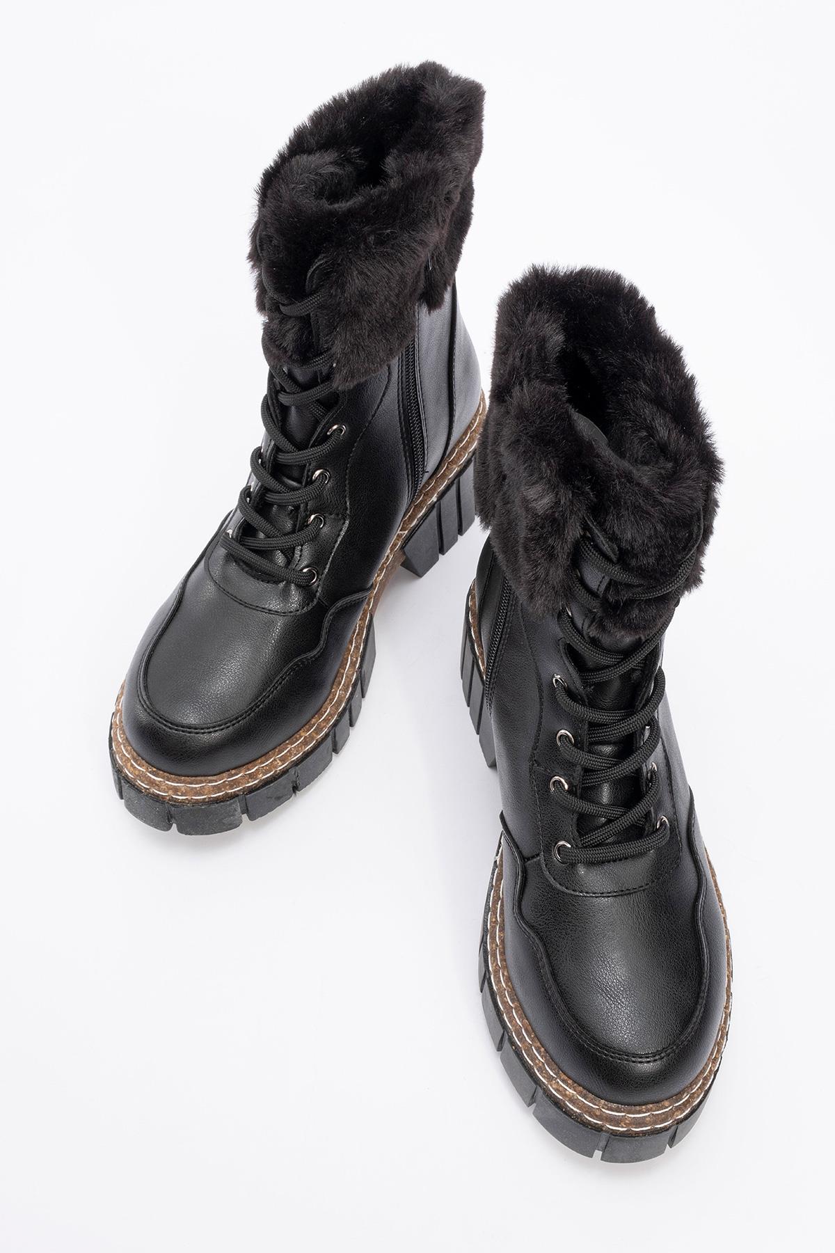 Faith - Black Boot – side view showing leather, black, SimmiUnique