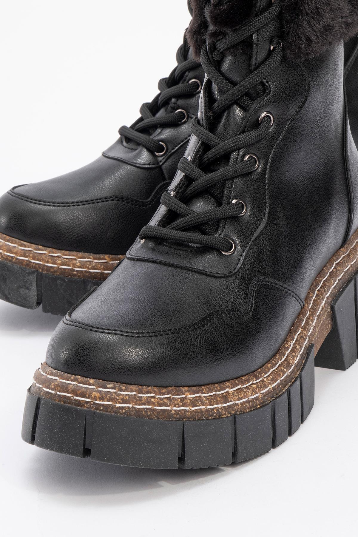 Faith - Black Boot – detail view showing leather, black, SimmiUnique