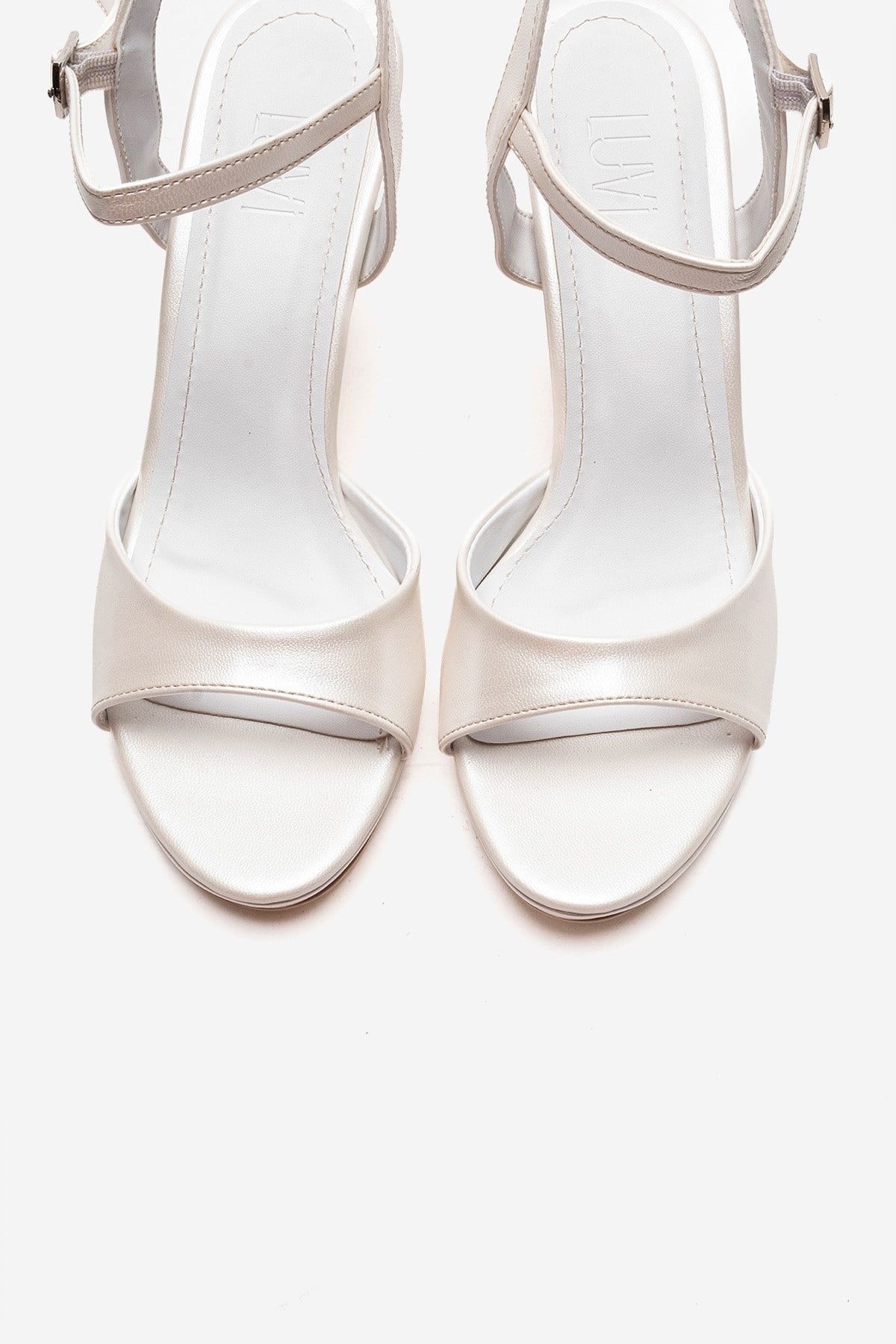 POISE - Off-White Stiletto Pump – side view showing leather, white, SimmiUnique