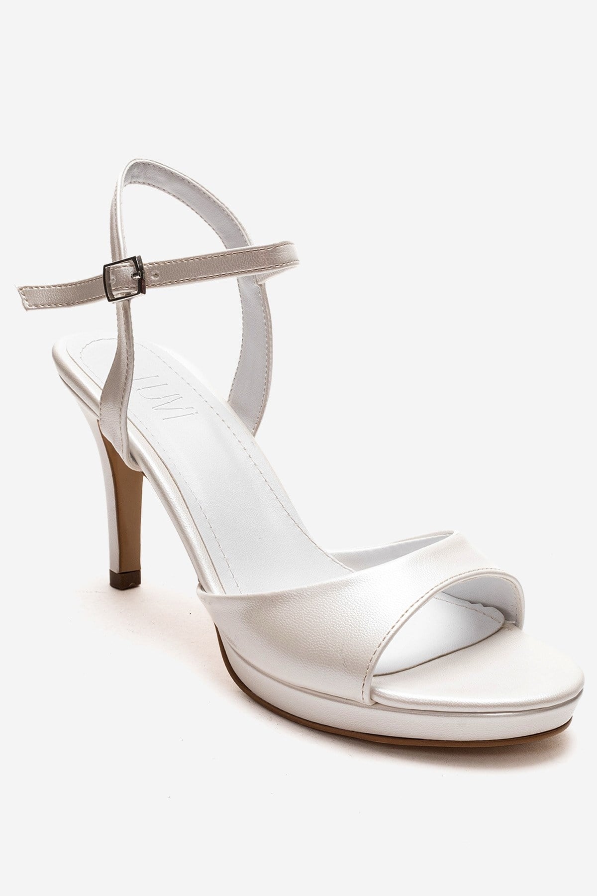 POISE - Off-White Stiletto Pump – detail view showing leather, white, SimmiUnique