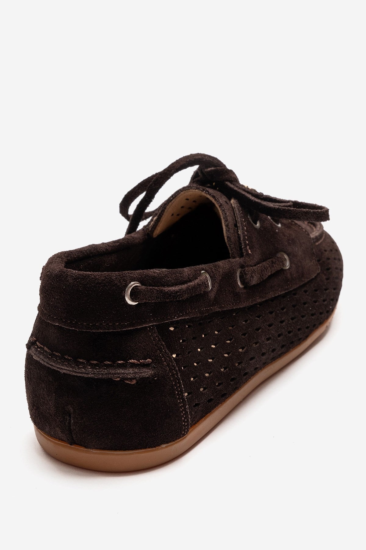 Stevo - Cognac Genuine Leather Lace-Up Loafer – back view showing lace, leather, SimmiUnique