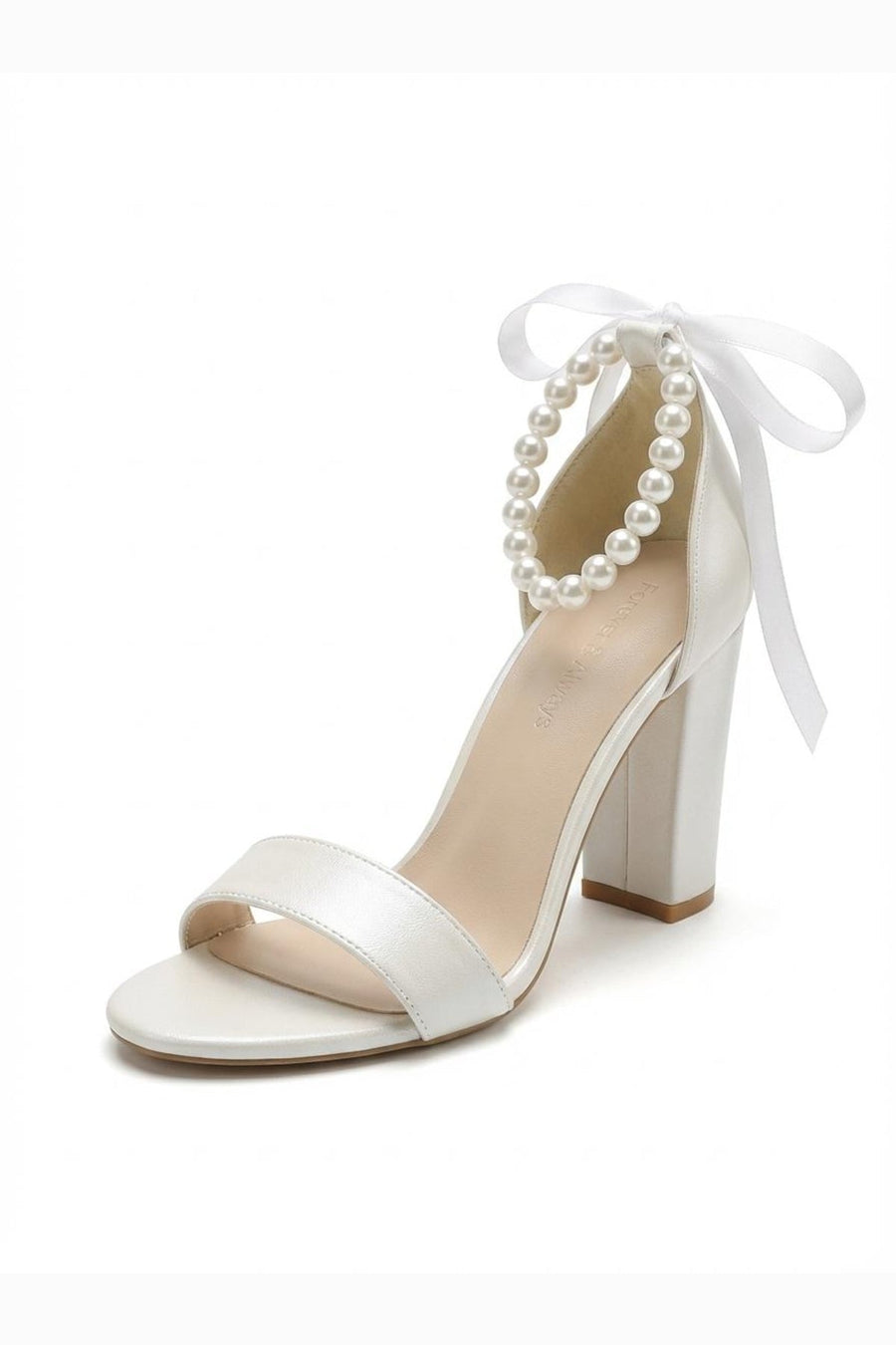 Althea Pearl Ankle Strap Block Heel Sandals