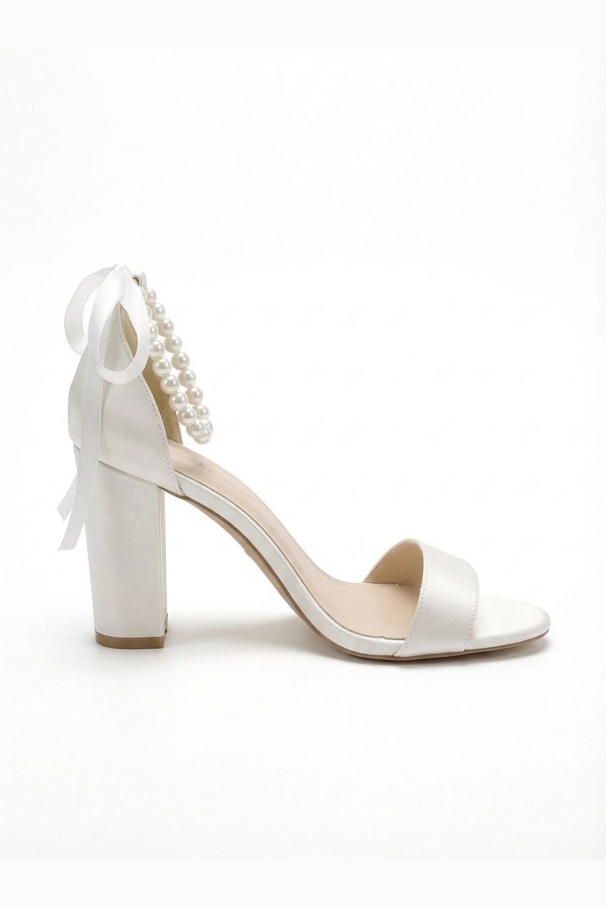 Althea Pearl Ankle Strap Block Heel Sandals – side view showing pearl, SimmiUnique