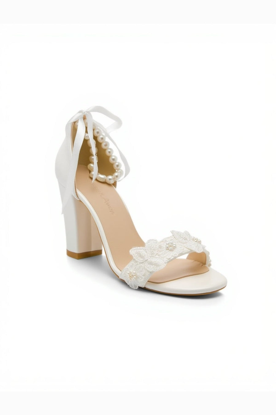 Elvian Floral Block Heels Bridal Shoes