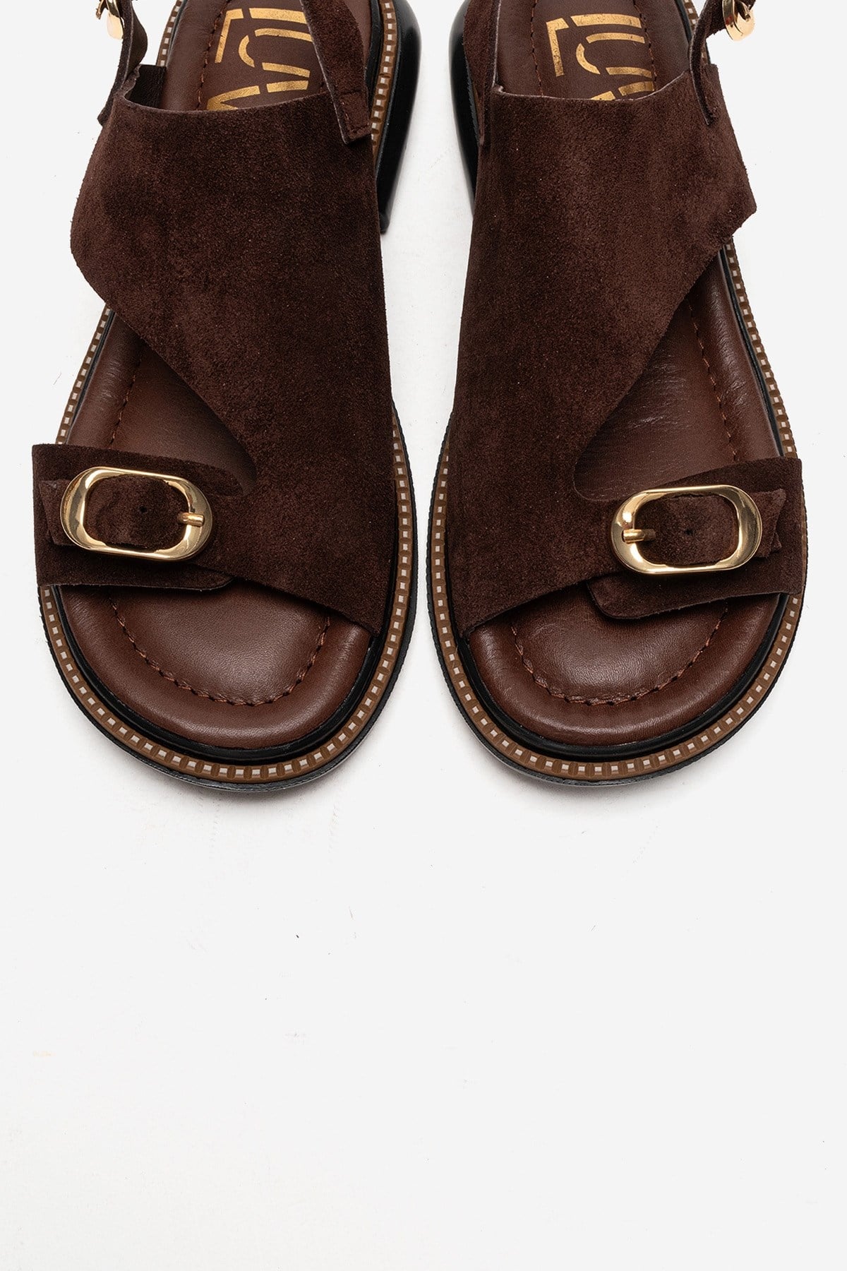 CRUEL - Cognac Genuine Leather Sandal – side view showing leather, suede, SimmiUnique