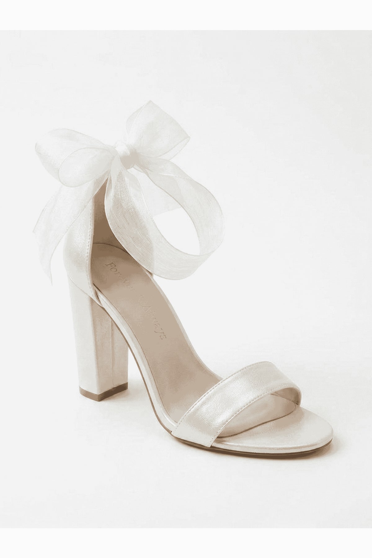 Aviora Block Heel Wedding Sandal – front three-quarter view showing bow, red, SimmiUnique