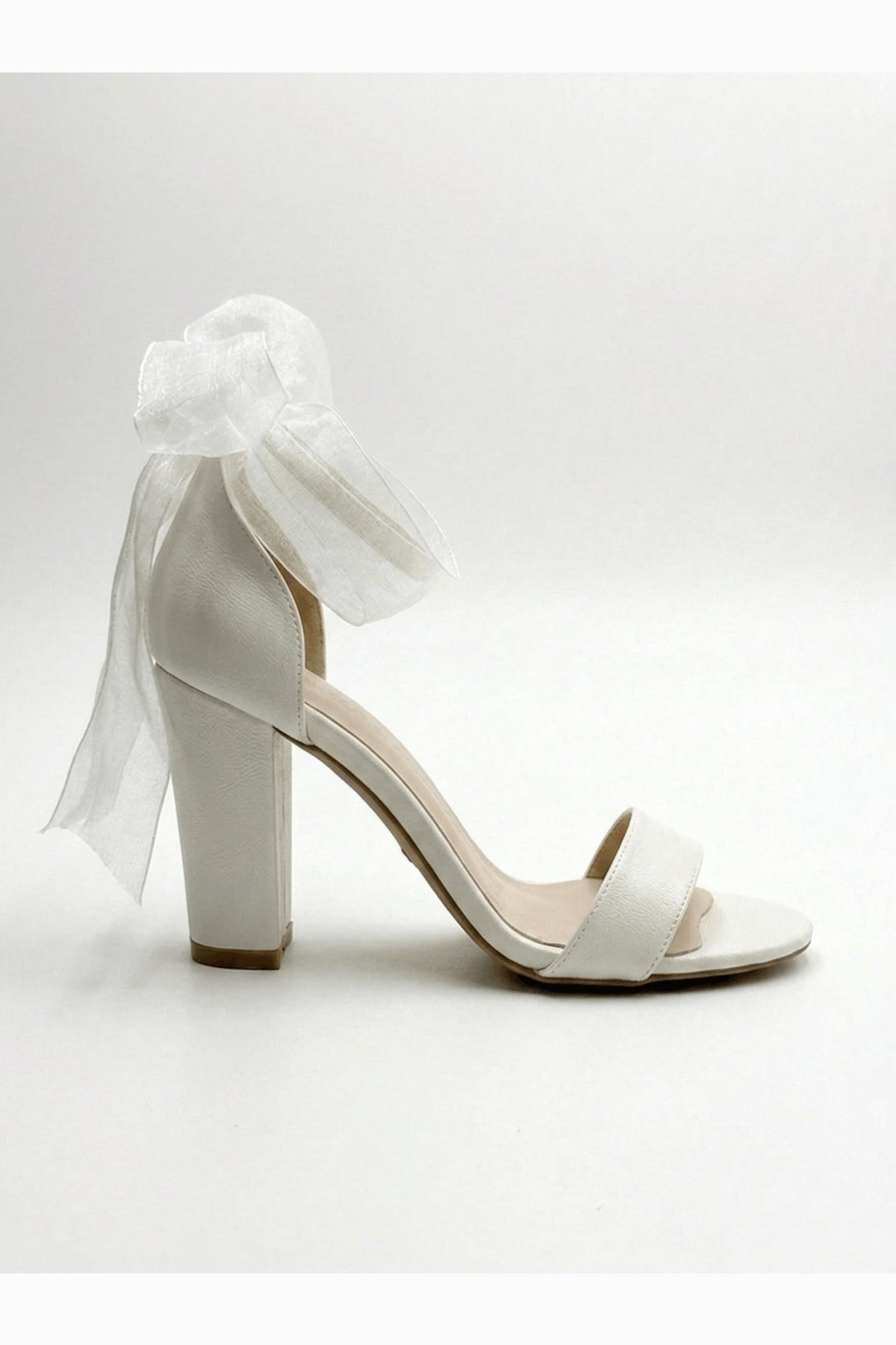 Aviora Block Heel Wedding Sandal – side view showing bow, red, SimmiUnique
