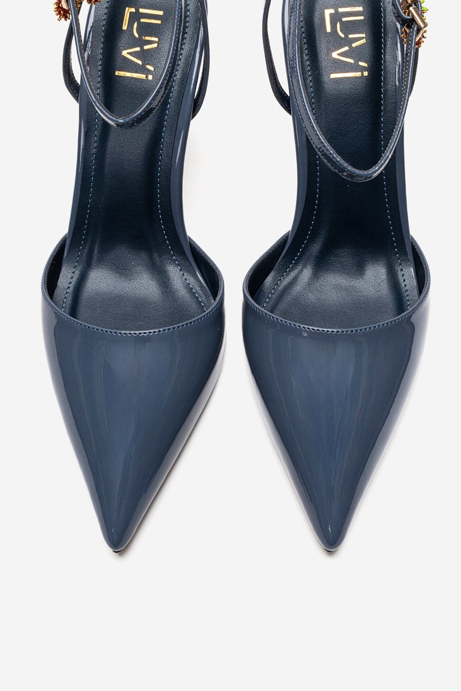 THALIA - Smoky Blue Patent Stiletto Pump