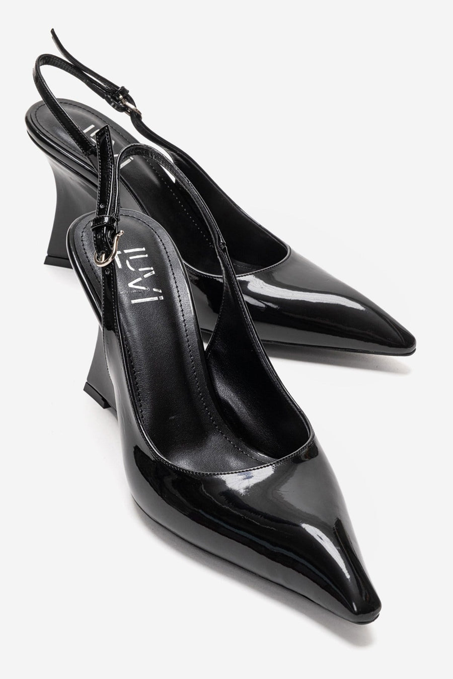 Felon - Black Wedge Heel Slingback