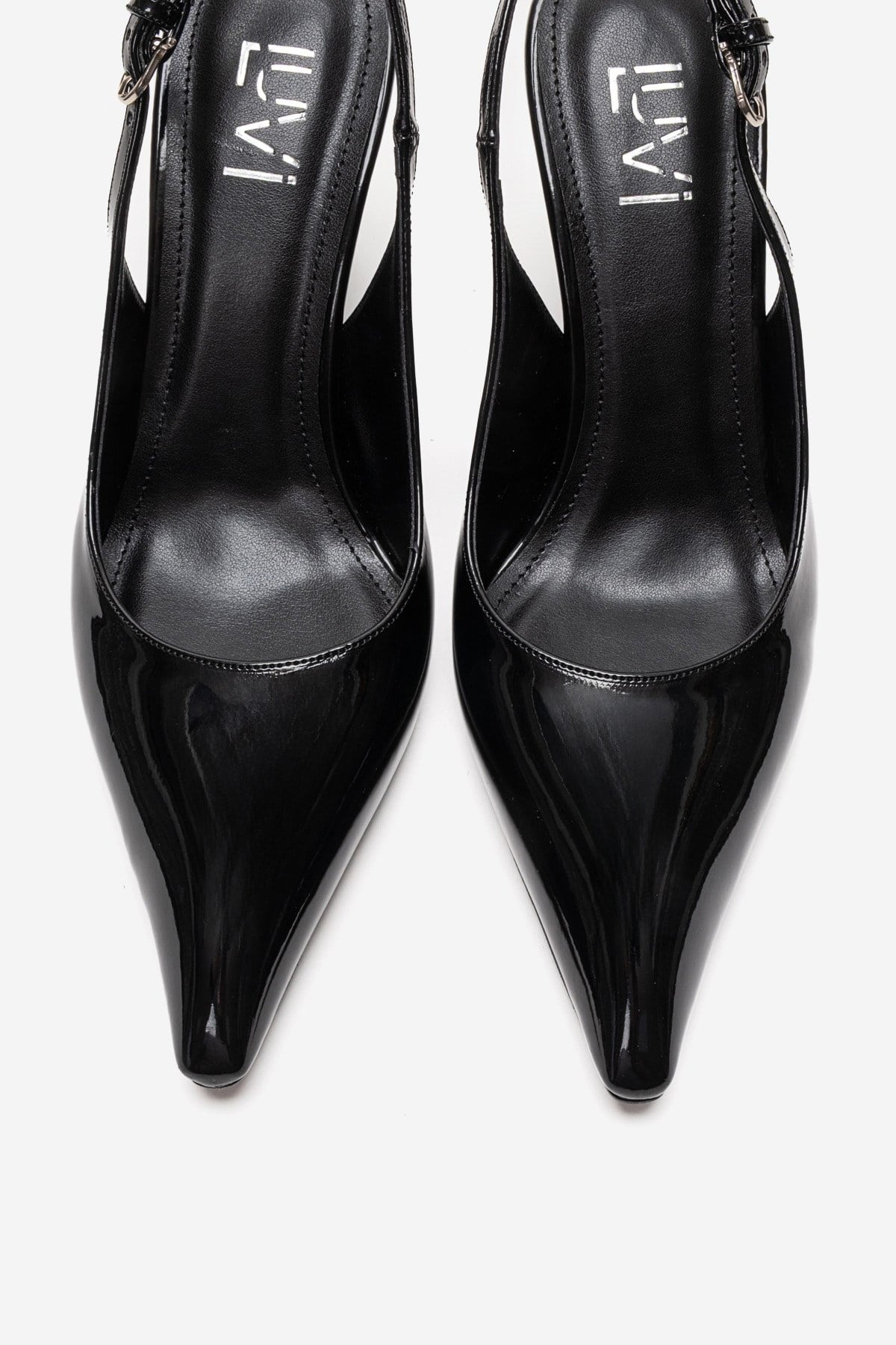 Felon - Black Wedge Heel Slingback – side view showing leather, black, SimmiUnique