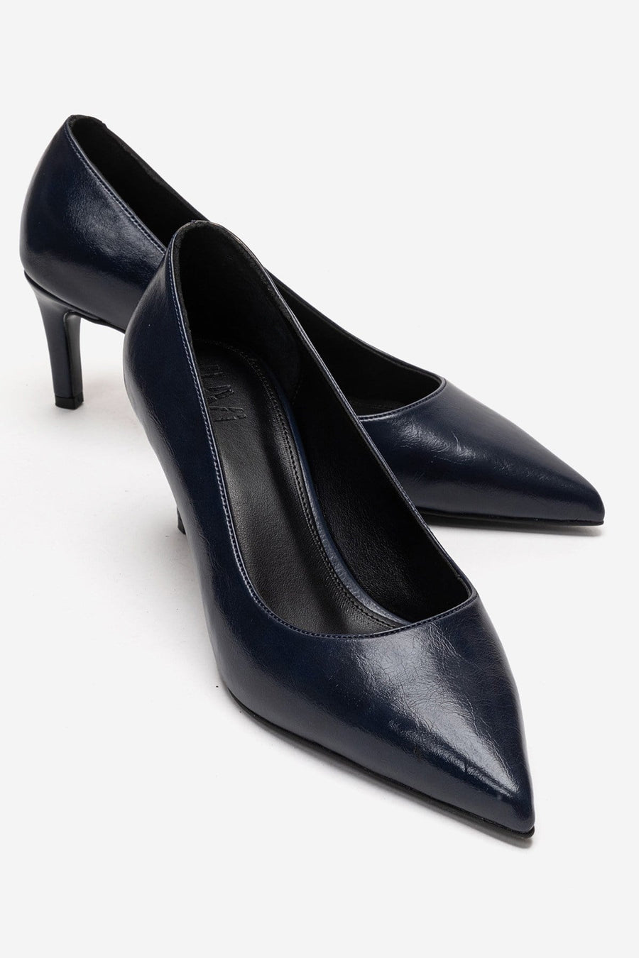 VELMIRA - Navy Genuine Leather Stiletto Pump