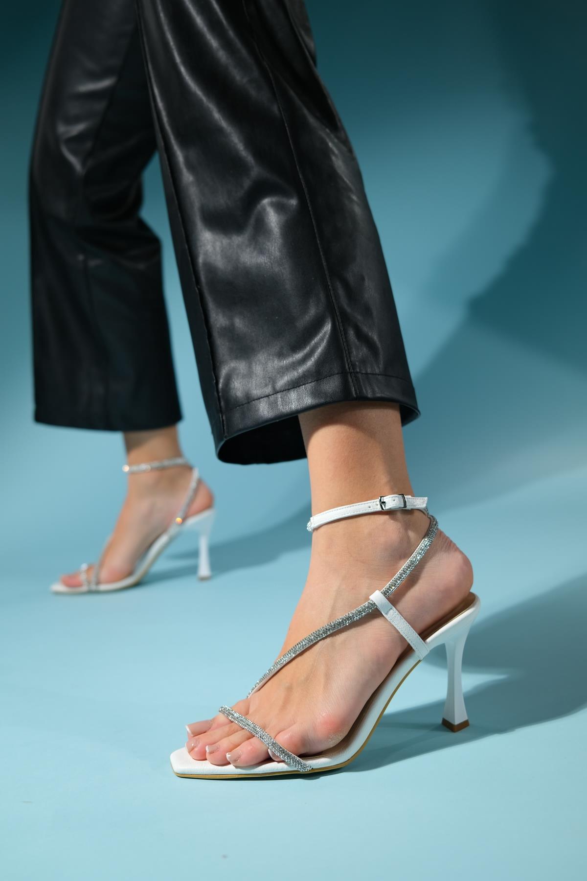 Almeria - White High-Heel Dress Shoe – side view showing leather, white, SimmiUnique