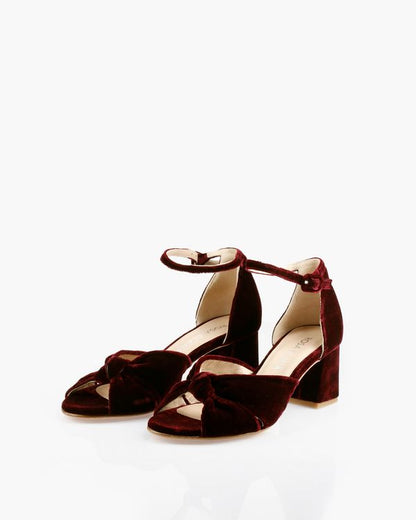 Cocktail sandal in velvet