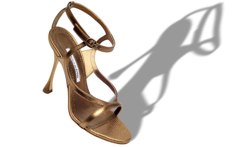 Marielle Muse Gold Ankle Strap Ankle-Strap Shoes