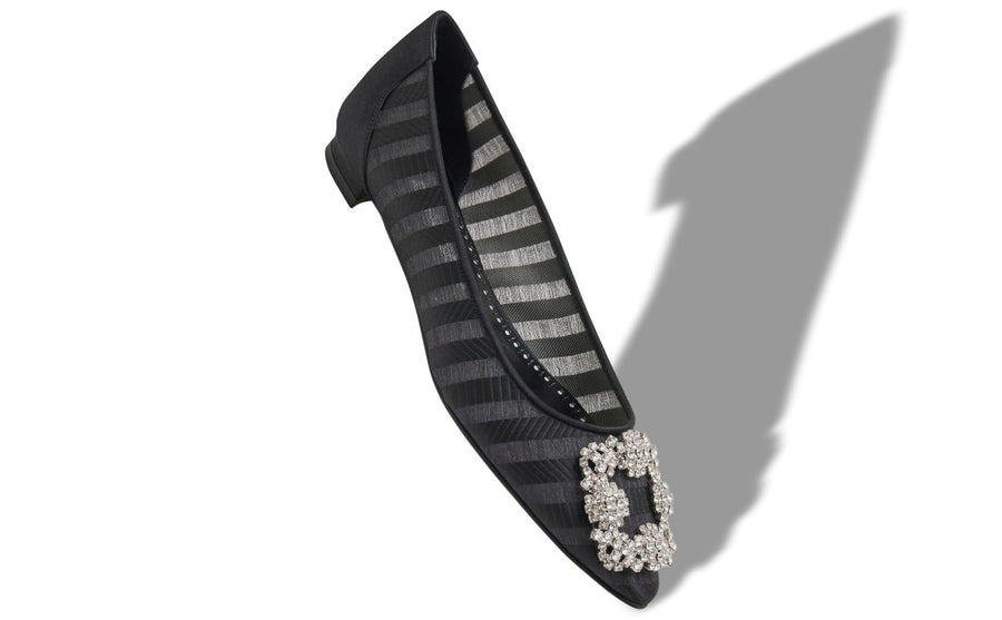 Vivienne Pearl Black Jewel Buckle Pumps
