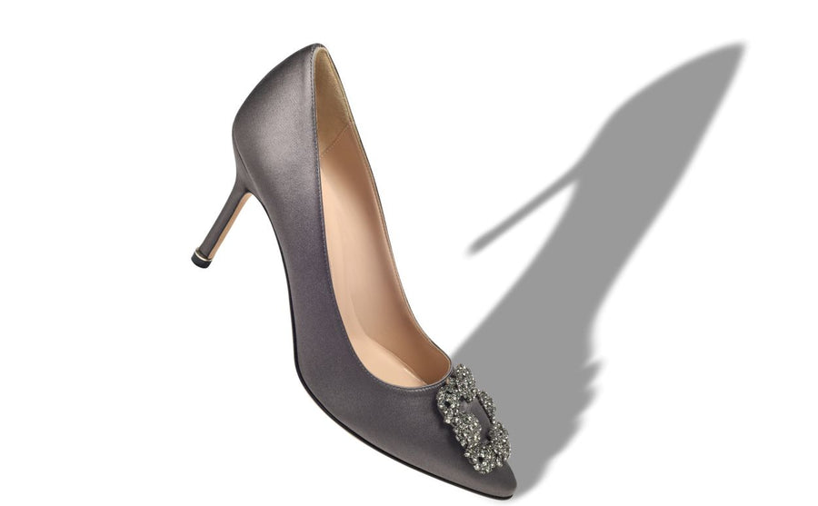 Bianca Jewel Grey Jewel Buckle Pumps