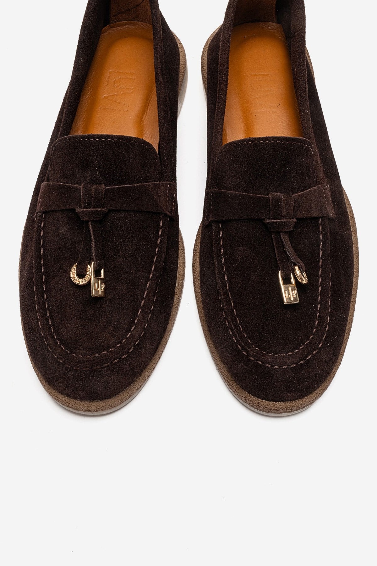 ILVENA - Brown Genuine Leather Loafer – side view showing leather, suede, SimmiUnique