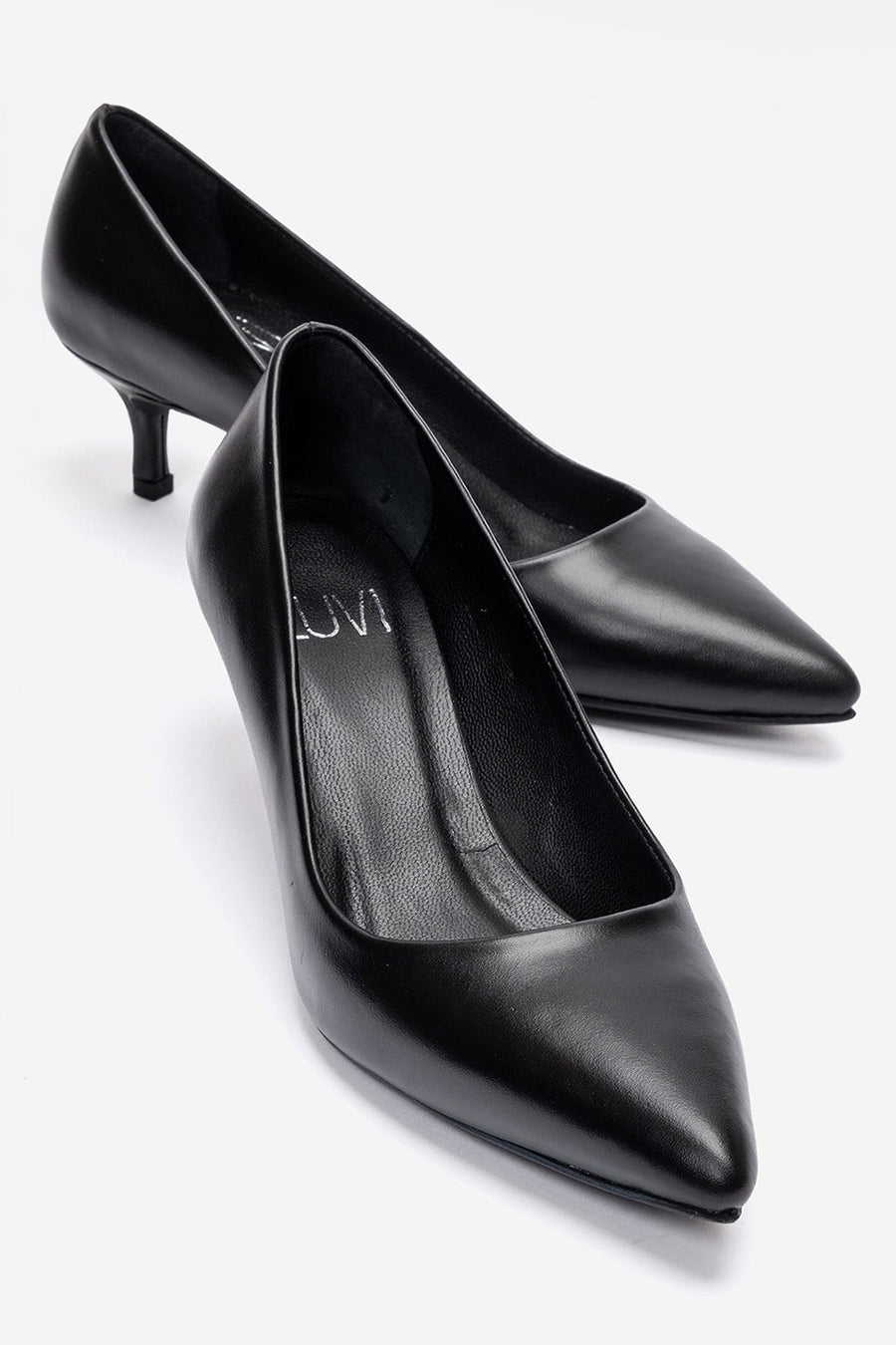 Jalen - Black Genuine Leather Stiletto Pump