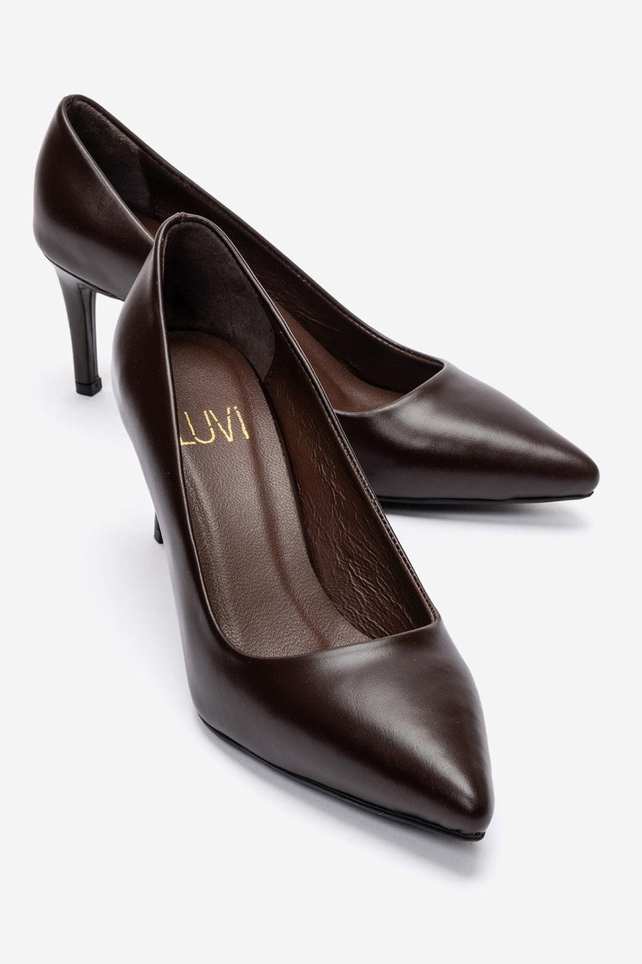 Clyde - Brown Genuine Leather Stiletto Pump