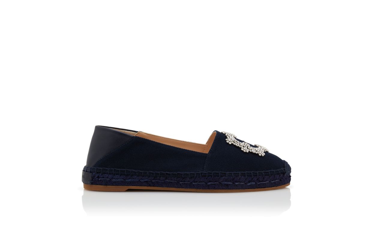Delphine Élan Blue Round Toe Espadrilles – side profile showing blue round toe, SimmiUnique
