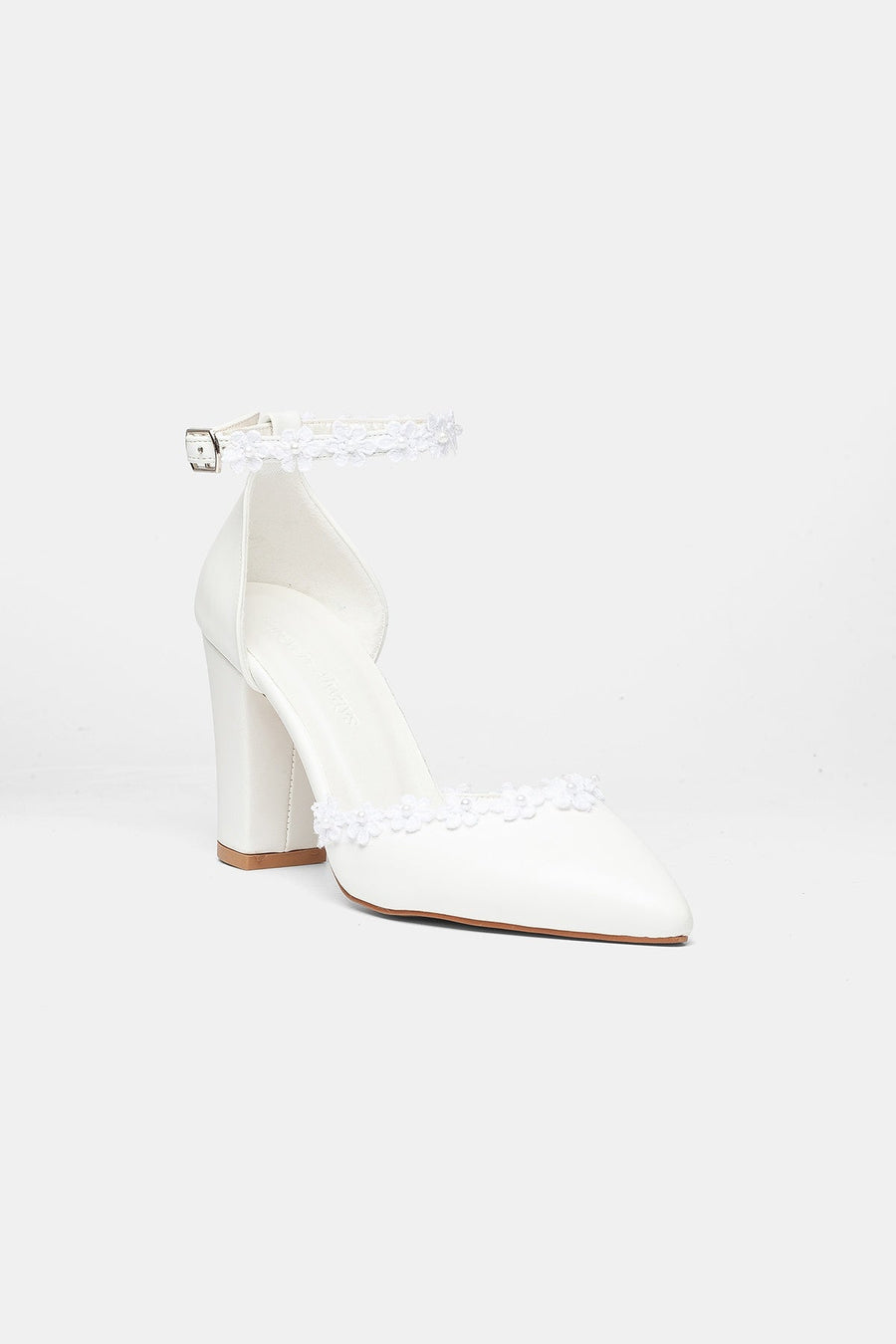 Alisa Lace Block Heel Bridal Pumps