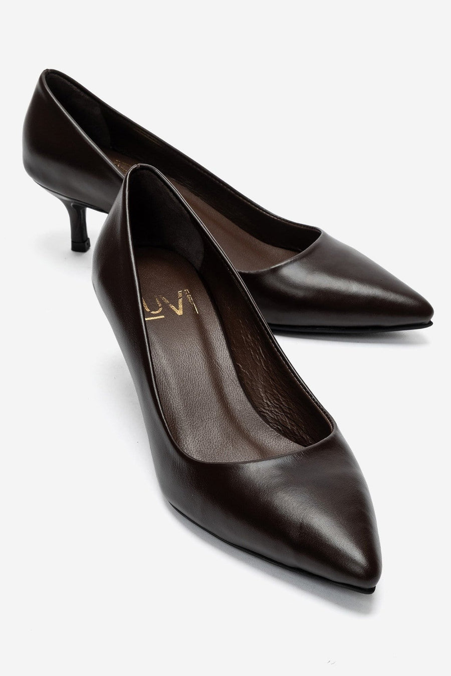 JALEN - Brown Genuine Leather Stiletto Pump
