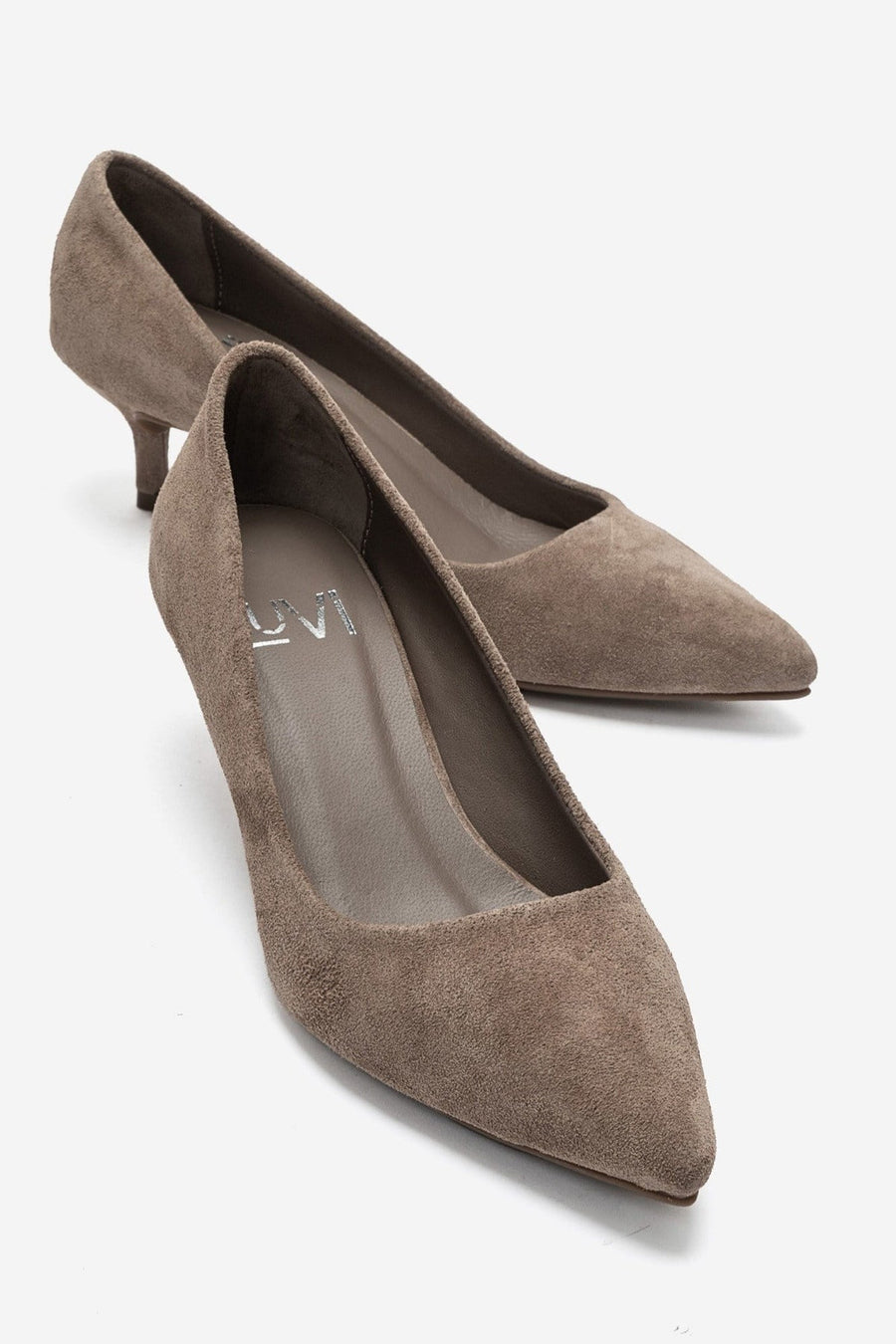 JALEN - Taupe Genuine Leather Low Heel Pump