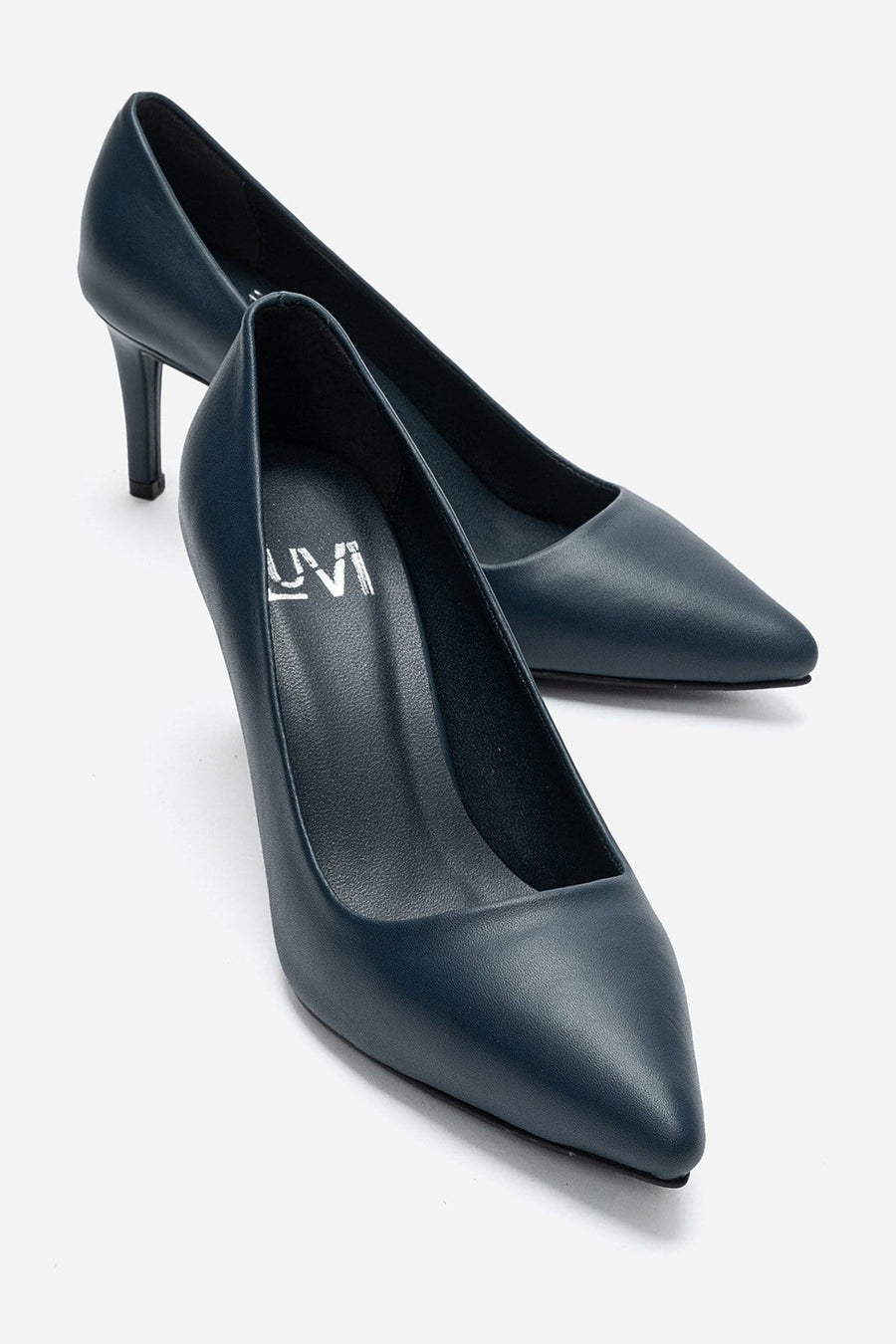 CLYDE - Navy Genuine Leather Stiletto Pump