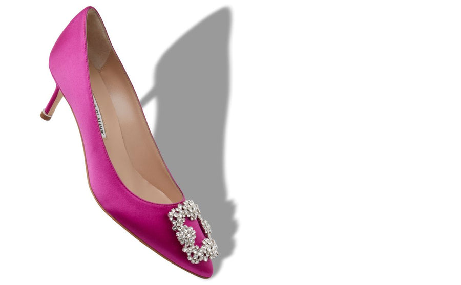 Colette Flame Pink Jewel Buckle Pumps