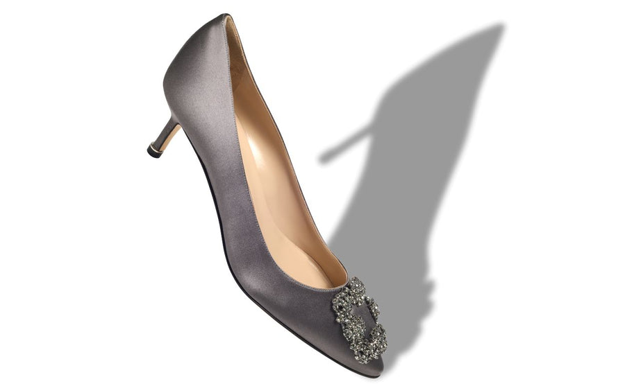 Isadora Élan Grey Jewel Buckle Pumps